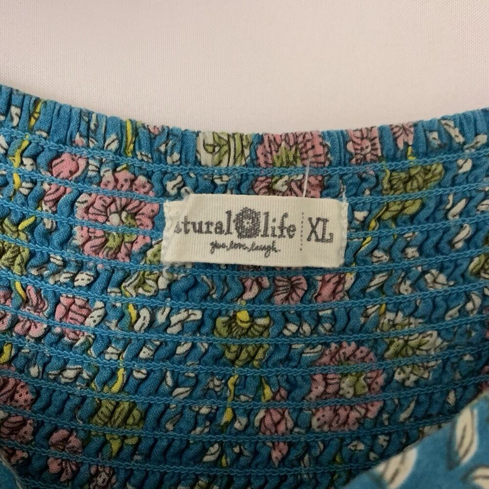NATURAL LIFE Teal Paisley Maxi Skirt with Pink and Green Accents - Picture 7 of 8